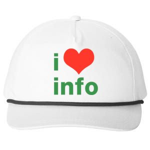 I Love Info Snapback Five-Panel Rope Hat