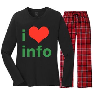 I Love Info Women's Long Sleeve Flannel Pajama Set 