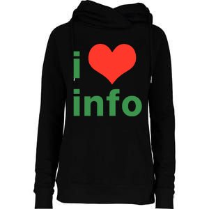 I Love Info Womens Funnel Neck Pullover Hood