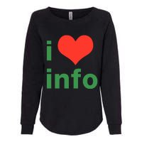 I Love Info Womens California Wash Sweatshirt