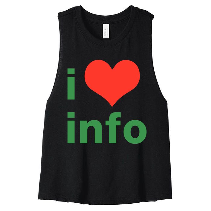 I Love Info Women's Racerback Cropped Tank