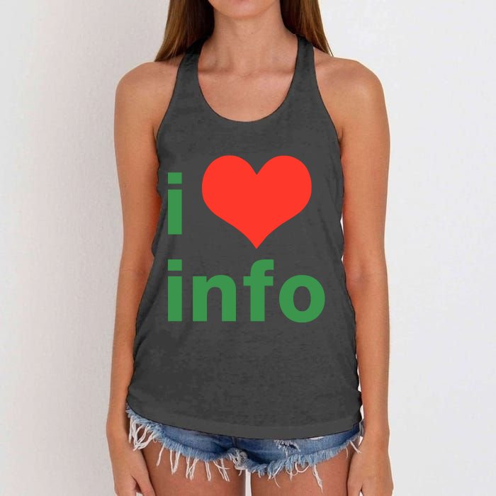 I Love Info Women's Knotted Racerback Tank