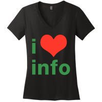 I Love Info Women's V-Neck T-Shirt