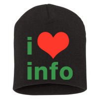 I Love Info Short Acrylic Beanie