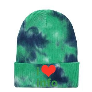 I Love Info Tie Dye 12in Knit Beanie