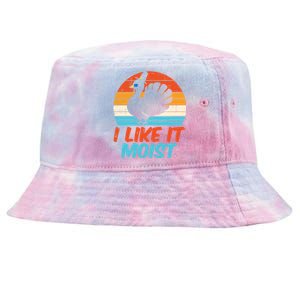 I Like It Moist Turkey Funny Thanksgiving Adult Gift Tie-Dyed Bucket Hat