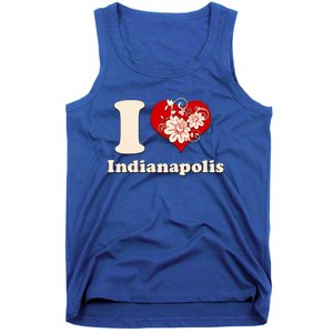 I Love Indianapolis Indiana Floral Meaningful Gift Tank Top