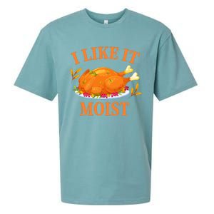 I Like It Moist Thanksgiving Costume Turkey Day Sueded Cloud Jersey T-Shirt