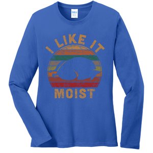 I Like It Moist Thanksgiving Pilgrim Costume Turkey Day Gift Ladies Long Sleeve Shirt