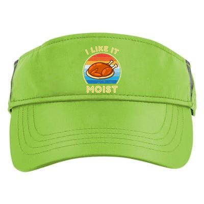 I Like It Moist Funny Thanksgiving Costume Turkey Leg Day Adult Drive Performance Visor