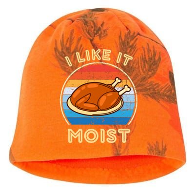 I Like It Moist Funny Thanksgiving Costume Turkey Leg Day Kati - Camo Knit Beanie