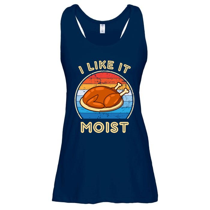 I Like It Moist Funny Thanksgiving Costume Turkey Leg Day Ladies Essential Flowy Tank