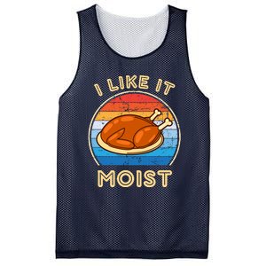 I Like It Moist Funny Thanksgiving Costume Turkey Leg Day Mesh Reversible Basketball Jersey Tank