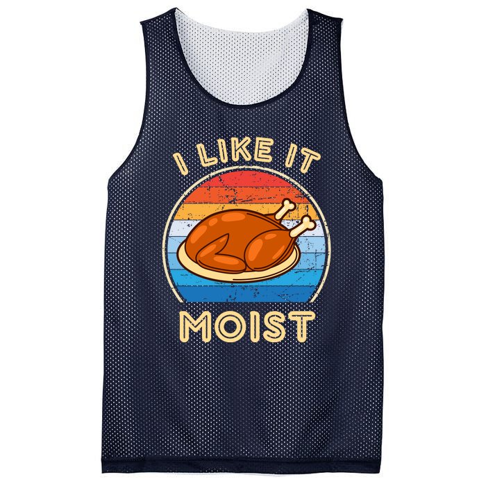 I Like It Moist Funny Thanksgiving Costume Turkey Leg Day Mesh Reversible Basketball Jersey Tank