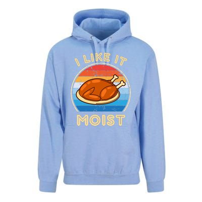 I Like It Moist Funny Thanksgiving Costume Turkey Leg Day Unisex Surf Hoodie