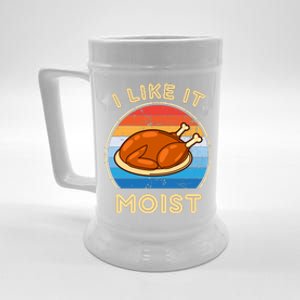 I Like It Moist Funny Thanksgiving Costume Turkey Leg Day Beer Stein