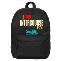 I Love Intercourse Funny Pa 16 in Basic Backpack