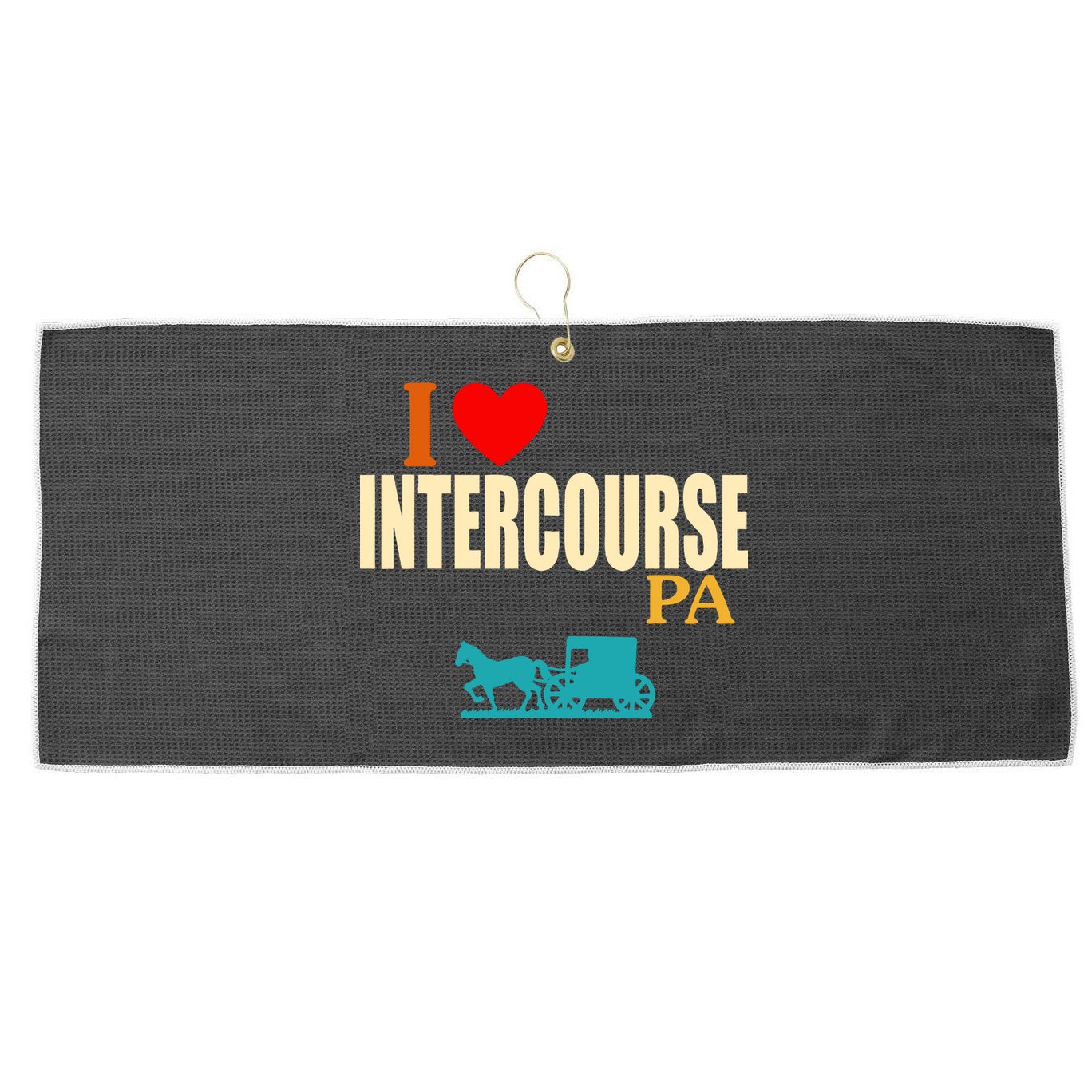 I Love Intercourse Funny Pa Large Microfiber Waffle Golf Towel