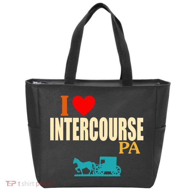 I Love Intercourse Funny Pa Zip Tote Bag