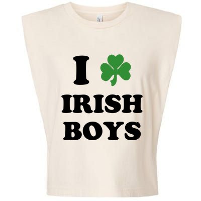 I Love Irish Boy St. Paddy Baby Ireland Hamrock Baby Funny St. Patricks Day Garment-Dyed Women's Muscle Tee