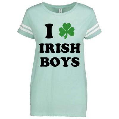 I Love Irish Boy St. Paddy Baby Ireland Hamrock Baby Funny St. Patricks Day Enza Ladies Jersey Football T-Shirt