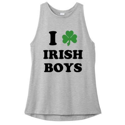 I Love Irish Boy St. Paddy Baby Ireland Hamrock Baby Funny St. Patricks Day Ladies PosiCharge Tri-Blend Wicking Tank