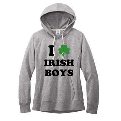 I Love Irish Boy St. Paddy Baby Ireland Hamrock Baby Funny St. Patricks Day Women's Fleece Hoodie