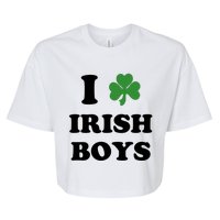 I Love Irish Boy St. Paddy Baby Ireland Hamrock Baby Funny St. Patricks Day Bella+Canvas Jersey Crop Tee