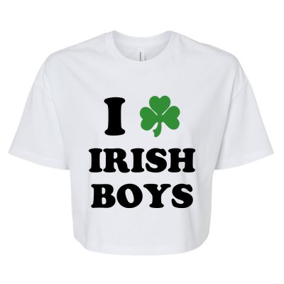 I Love Irish Boy St. Paddy Baby Ireland Hamrock Baby Funny St. Patricks Day Bella+Canvas Jersey Crop Tee