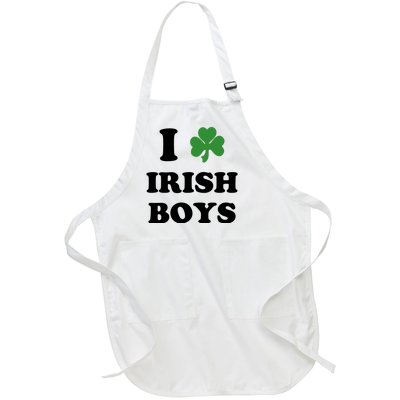 I Love Irish Boy St. Paddy Baby Ireland Hamrock Baby Funny St. Patricks Day Full-Length Apron With Pockets