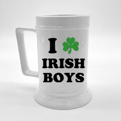 I Love Irish Boy St. Paddy Baby Ireland Hamrock Baby Funny St. Patricks Day Beer Stein