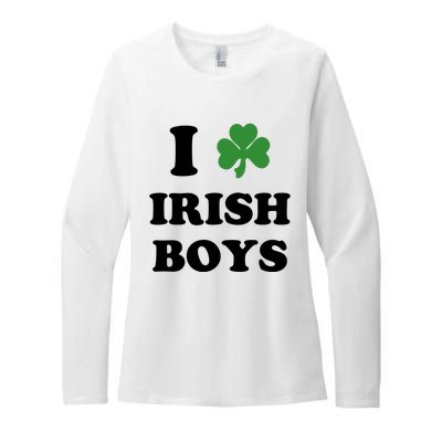 I Love Irish Boy St. Paddy Baby Ireland Hamrock Baby Funny St. Patricks Day Womens CVC Long Sleeve Shirt