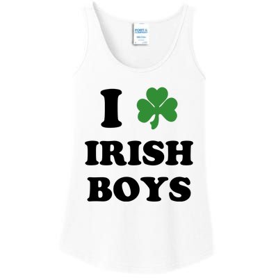 I Love Irish Boy St. Paddy Baby Ireland Hamrock Baby Funny St. Patricks Day Ladies Essential Tank