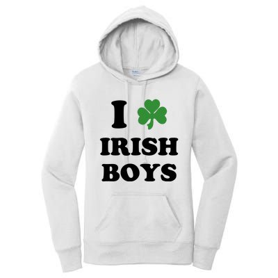 I Love Irish Boy St. Paddy Baby Ireland Hamrock Baby Funny St. Patricks Day Women's Pullover Hoodie