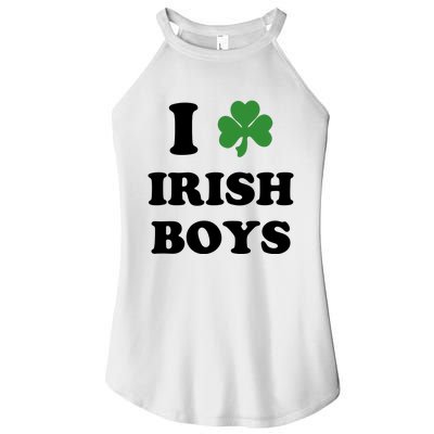 I Love Irish Boy St. Paddy Baby Ireland Hamrock Baby Funny St. Patricks Day Women's Perfect Tri Rocker Tank