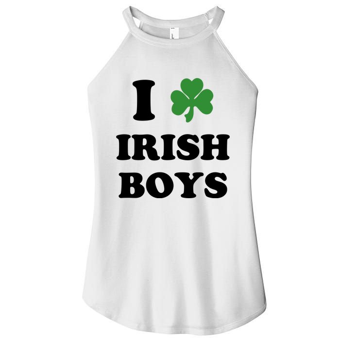 I Love Irish Boy St. Paddy Baby Ireland Hamrock Baby Funny St. Patricks Day Women's Perfect Tri Rocker Tank