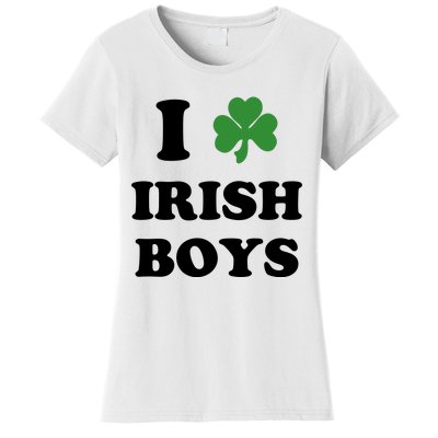 I Love Irish Boy St. Paddy Baby Ireland Hamrock Baby Funny St. Patricks Day Women's T-Shirt