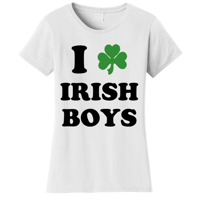 I Love Irish Boy St. Paddy Baby Ireland Hamrock Baby Funny St. Patricks Day Women's T-Shirt