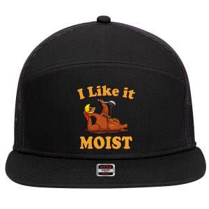 I LIKE IT MOIST Funny Thanksgiving Foods Family Group Set 7 Panel Mesh Trucker Snapback Hat