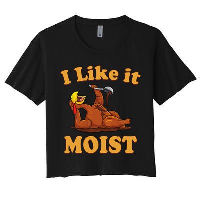 I LIKE IT MOIST Funny Thanksgiving Foods Family Group Set Crop Top