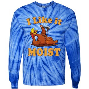 I LIKE IT MOIST Funny Thanksgiving Foods Family Group Set Tie-Dye Long Sleeve Shirt