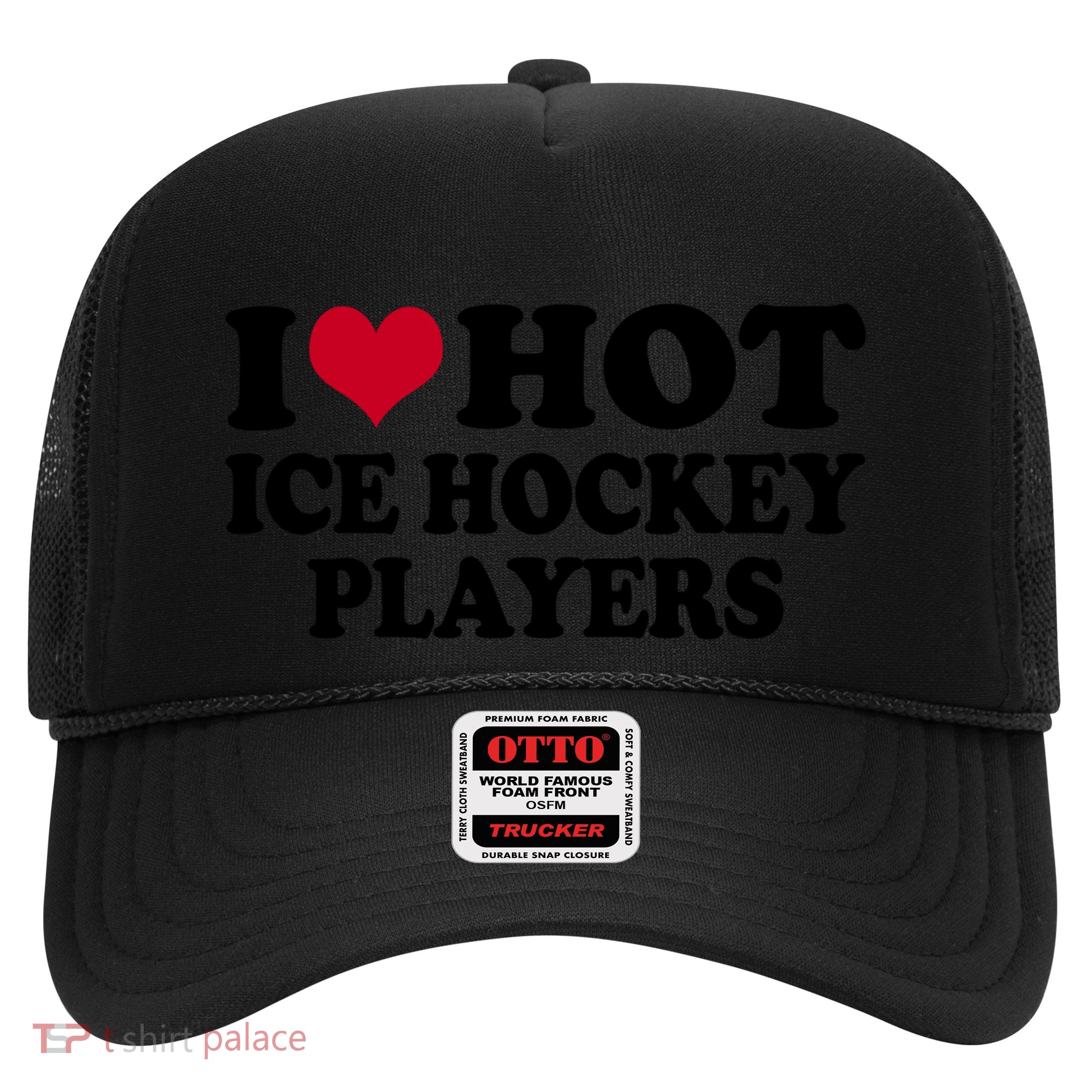 I Love Ice Hockey Players Gift Trucker Hat