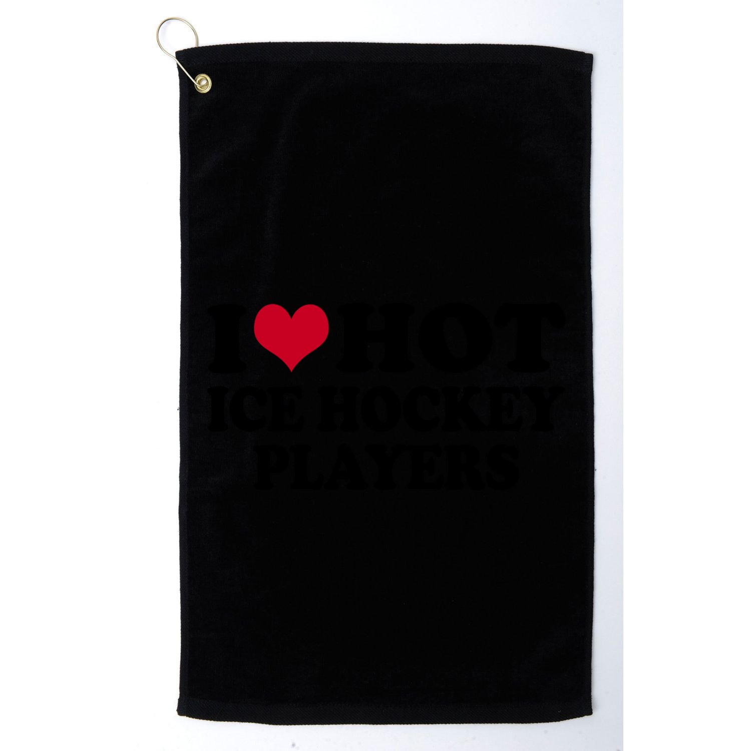 I Love Ice Hockey Players Gift Golf Towel