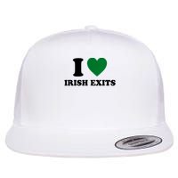 I Love Irish Exits Funny St Patrick's Day Introvert Party Flat Bill Trucker Hat