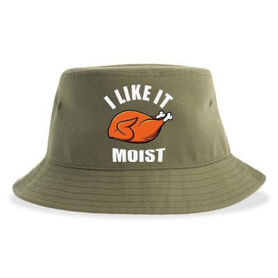 I Like It Moist Funny Thanksgiving Sustainable Bucket Hat