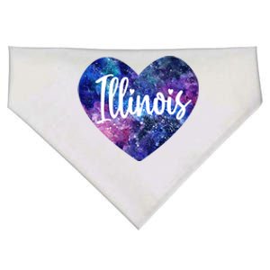 I Love Illinois Usa Cute Gift USA-Made Doggie Bandana