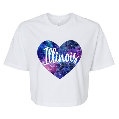 I Love Illinois Usa Cute Gift Bella+Canvas Jersey Crop Tee