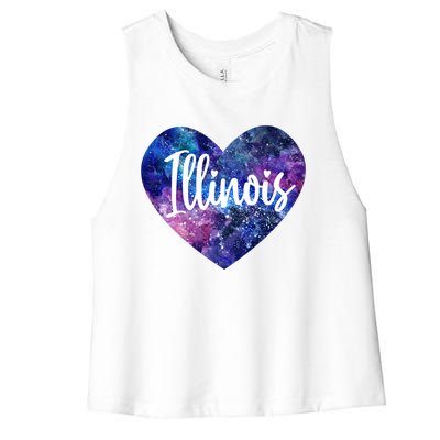 I Love Illinois Usa Cute Gift Women's Racerback Cropped Tank