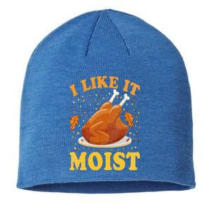 I Like It Moist Funny Turkey Thanksgiving Sustainable Beanie