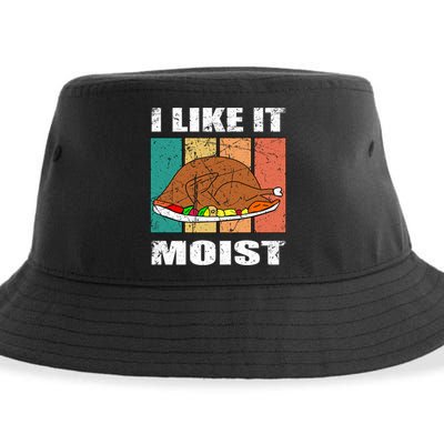 I Like It Moist Throwback Thanksgiving Dinner Family Gift Sustainable Bucket Hat